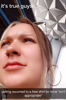 Woman attends Disney World forced to change her top