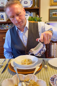 Former butler to King Charles, Grant Harrold left his fans completely bewildered by the bizarre method for instant noodles he demonstrated on TikTok.
