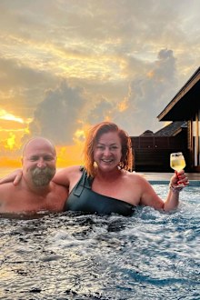 Shelly Horton in the Maldives.