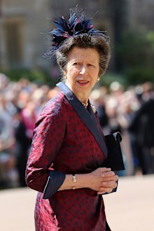 The Princess Royal arrives at St George's Chapel at Windsor Castle for the wedding of Meghan Markle and Prince Harry. 