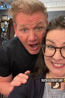 Chef Roberta d'Alia and Gordon Ramsay