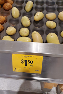 Potatoes on special at Coles
