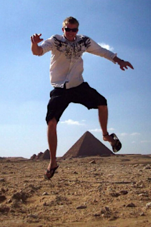 During his two years of travel to the UK, Europe and Egypt.