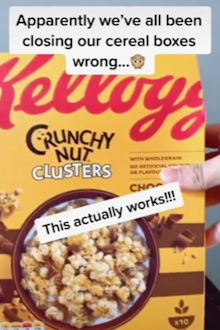 Cereal box sealing trick