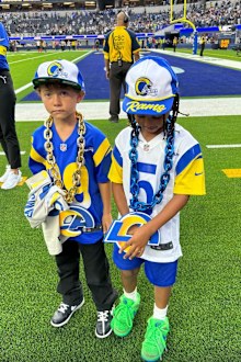 Kim Kardashian takes son Saint to football game in LA.