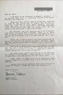 She wrote the letter as a child, already concerned about the environment.
