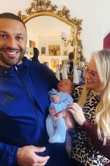 Ebanie Bridges and Kell Brook with new baby Ezerra