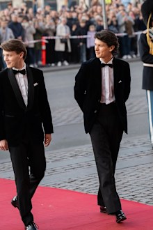 Count Nikolai of Monpezat and brother Count Felix at Princess Isabella's 18th birthday party at the Royal Theatre in Copenhagen, April 15, 2025.