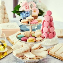Laduree multi-tiered macaron platter, Melbourne site. Image: Supplied