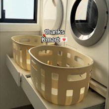 Nicola Mcnamara shows how she used the Kmart oval trellis laundry basket
