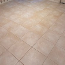 A new tenant transformed the dirty grout in their rental with some Bunnings buys