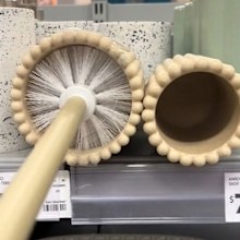 Toilet brush holder compared to tumbler size