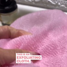 Professional cleaner Cindy Hendler cleans with an exfoliating wash cloth.