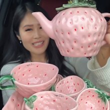 Annie shares her strawberry delight ceramics homewares haul from The Reject Shop