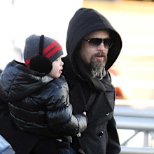 Brad Pitt and Shiloh Jolie-Pitt in 2009.