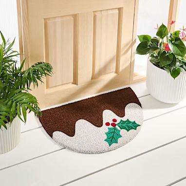 Christmas Pudding Door Mat: $10