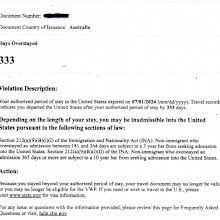 Queensland woman's ESTA documentation