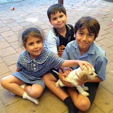 The kids with Sadie