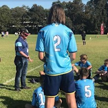 LJ's son at a soccer match