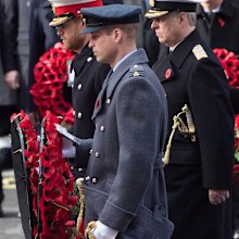 Harry, William and Prince Andrew attend the service in 2018.