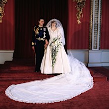 Charles and Diana pose for the official photograph by Lord Lichfield in Buckingham Palace at their wedding on July 29, 1981.