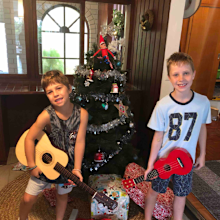 Zane and Saxon Christmas tree