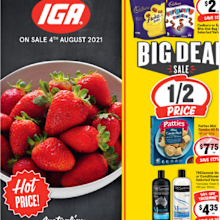 IGA has a great selection of snack items on sale.