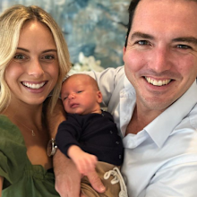 Sylvia Jeffreys and Peter Stefanovic with their son Oscar.