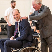 With Prince William on February 12 at the Defence Medical Rehabilitation Centre near Loughborough.