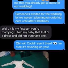 The shocked bride has shared the text exchange on Imgur.