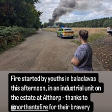 Charles Spencer shares photo of fire at Althorp House