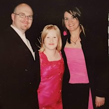 Casey with the founders of the TLC charity who she credits with saving her life.