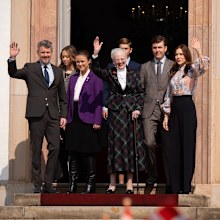 Queen Margrethe, King Frederik, Queen Mary, Crown Prince Christian, Princess Isabella, Prince Vincent and Princess Josephine