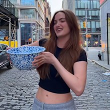 TikToker Hayley Kalil takes part in the USC Speak Your Mind Ice Bucket Challenge.