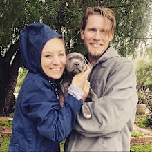 Kaley Cuoco and estranged husband Karl Cook.