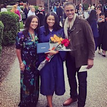 Rick Fox, Vanessa Williams, Sasha Fox, family photo, graduation