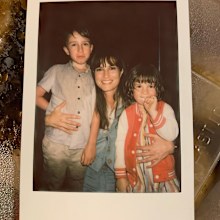 Missy Higgins and her young kids, Samuel, 8, and Luna, 5.