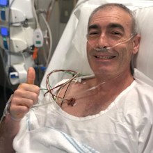 Greg Page, Yellow Wiggle, hospital, bed, selfie