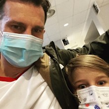 David Campbell's six-year-old son Billy had a fall over the weekend.