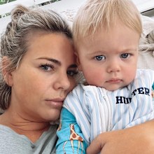 Fiona Falkiner with son Hunter. 