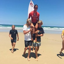 Kirra-Belle Olsson after winning a surfing competition as a teen.