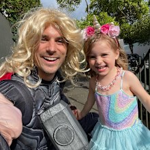 Matty 'J' Johnson with his eldest daughter Marlie-Mae.