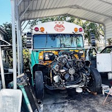 Sara Bartlett bought and renovated a school bus in Florida.