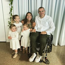 Alex McKinnon Teigan Power and their daughters