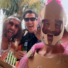 Aussie celebrities let loose at Hamish Blake's and Zoe Foster's Anything But Clothes party