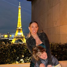 Ashy Bines and her son Taj in Europe