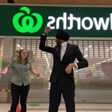Woolworths worker and Sikh security guard dance during pandemic on TikTok