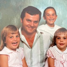 Charles Cernobori, the 59-year-old father and grandfather, pictured with his three daughters.