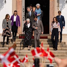 Queen Margrethe, King Frederik, Queen Mary, Crown Prince Christian, Princess Isabella, Prince Vincent and Princess Josephine