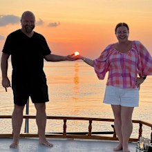 Shelly Horton in the Maldives.